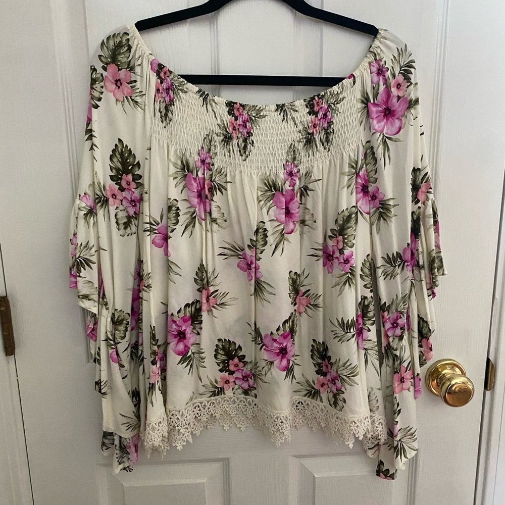 Floral off the shoulder top